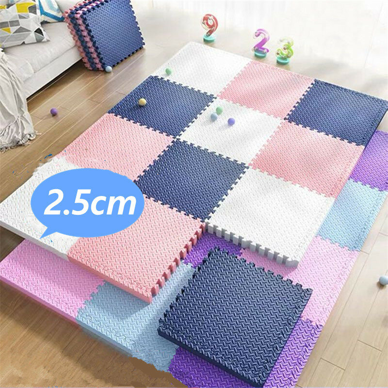 Tatames-alfombra de juegos para bebé, tapete grueso de 2,5 cm para actividades de bebé, 8 piezas, rompecabezas, tapete para gatear, alfombrilla de ruido