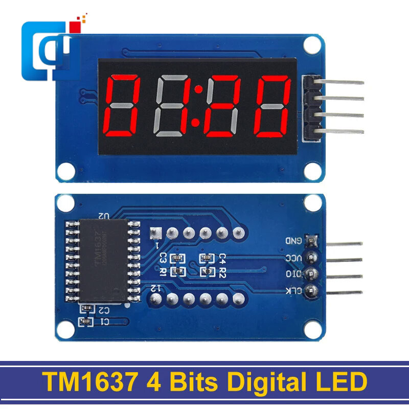 Módulo de pantalla LED Digital TM1637 para arduino, 7 segmentos, 0,36 pulgadas, reloj, tubo de ánodo rojo, paquete de placa de controlador de cuatro series, 4 Bits