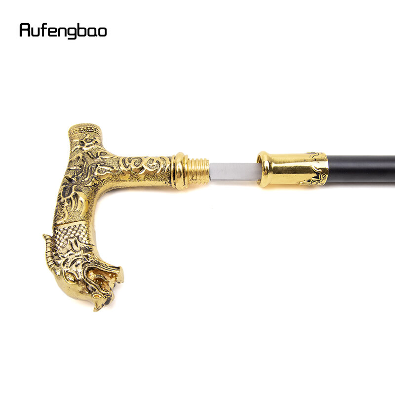 Золотая Ручка дракона, роскошная трость со скрытой пластиной, модная трость для самообороны, трость для косплея, трость 90 см