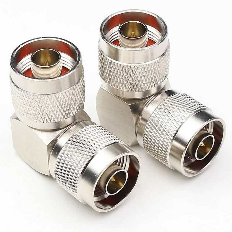 N Male to N Male Right Angle Adapter N Type Male RF Connector RF Coaxial Cable Adapter Connector