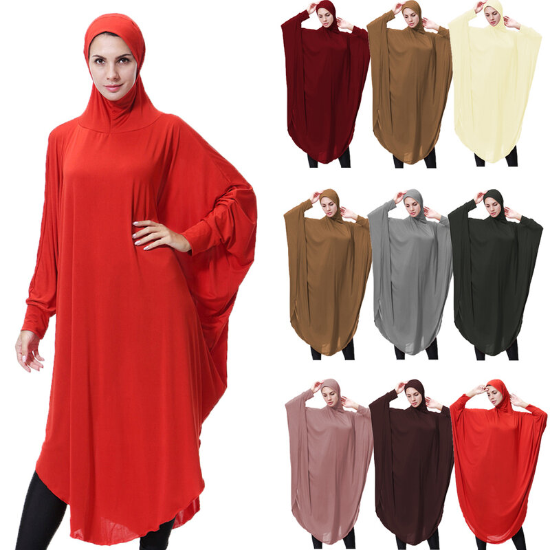 Eid Kapuze Abaya muslimische Frauen lange Khimar Ramadan Kleider mit Ärmel Tops Truthahn volle Abdeckung islamische arabische Robe Kleidung Abayas