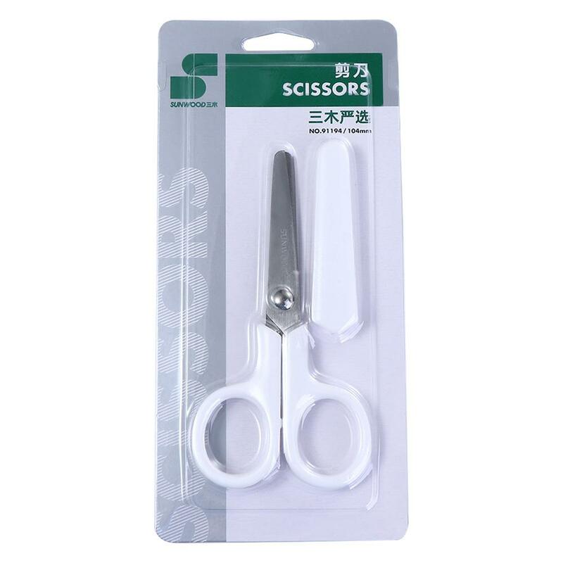 Dostawa narzędzia do rękodzieła ręczną do papieru ze stali nierdzewnej z pokrywą nożycowe nożyczki biurowe białe małe nożyczki kolor biały