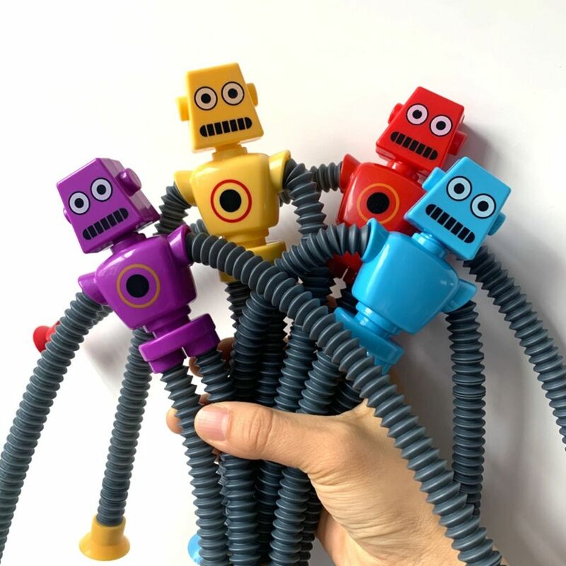 ท่อยืดได้สำหรับพ่อแม่-เด็กถ้วยดูดแบบยืดได้สปริงของเล่นฝึกประสาทสัมผัสของเล่นสำหรับเด็กหุ่นยนต์ของเล่น