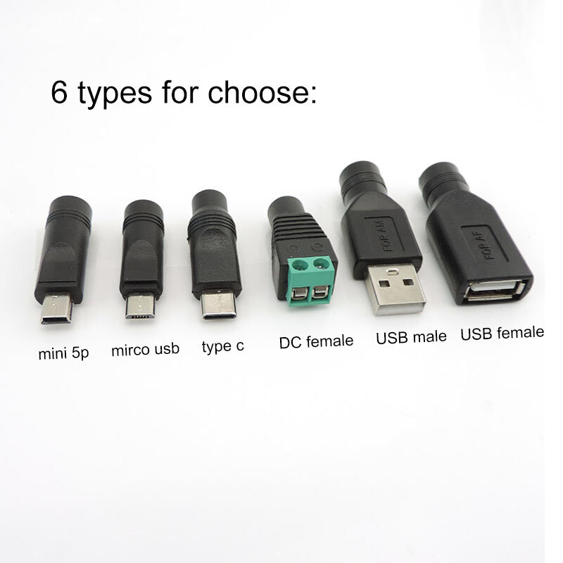 แจ็คไฟกระแสตรงตัวเมียเป็นมินิ5PIN USB ตัวผู้ตัวเมียขั้วต่ออะแดปเตอร์ปลั๊กไฟชนิด C สำหรับแล็ปท็อปขนาด5.5x2.1มม. J17