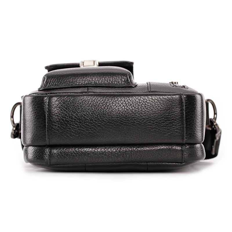 PI UNCLE Brand Men's First Layer Leather Shoulder Messenger Bag Handbag Multifunctional Mobile Phone Bag