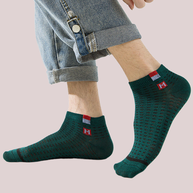Chaussettes courtes en maille respirante pour hommes, chaussettes de bateau, chaussettes de sport polyvalentes, chaussettes décontractées d'été, haute qualité, 5/10 paires