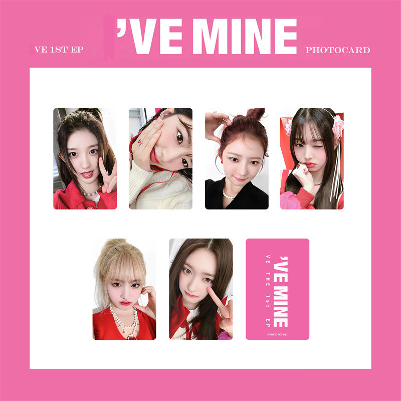 6PCS KPOP IVE 1st EP i MINE nuovo Album LOMO Card Girl Group Wonyoung Glasses Round iz Rei Leeseo Yujin cartolina Photo Card
