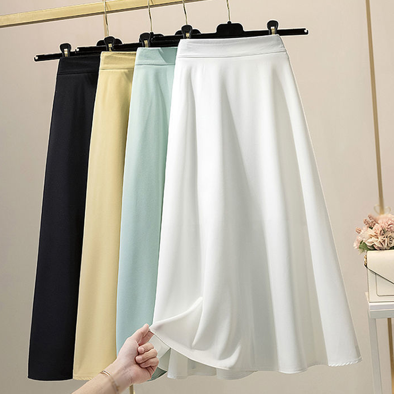 New Chiffon Skirt High Waist Mid Length Casual Fashion Women's Skirt