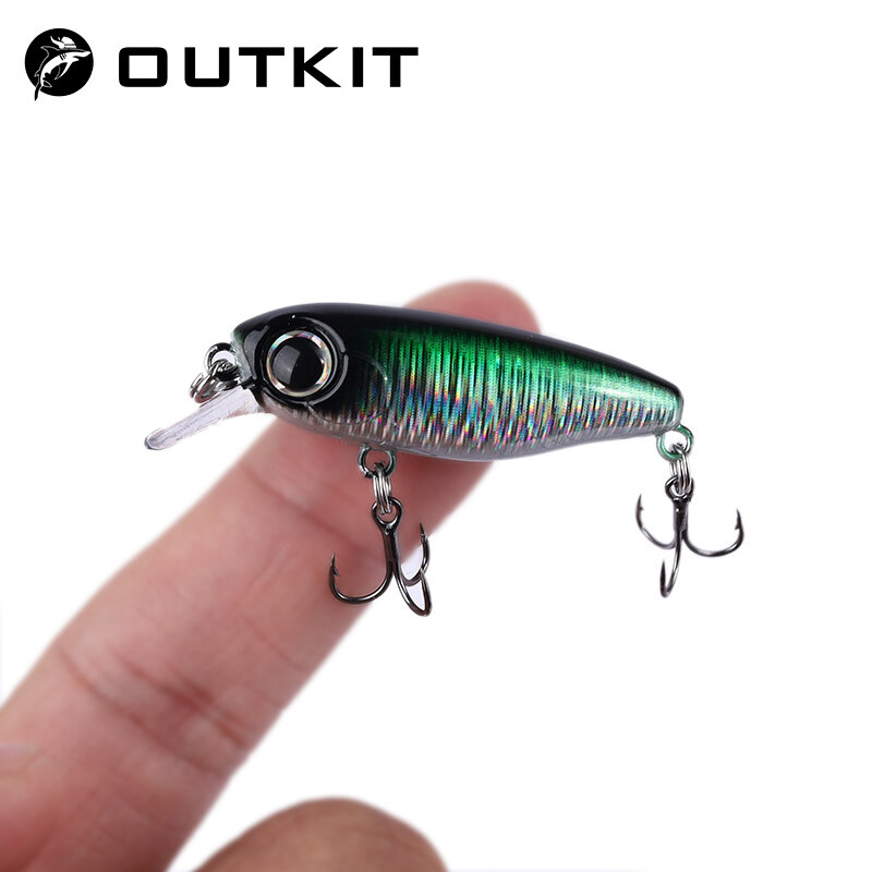 OUTKIT-señuelo de pesca pequeño de diseño japonés, 3g, 40mm, Minnow, Mini cebo duro para perca, trucha, lubina, novedad de 2022