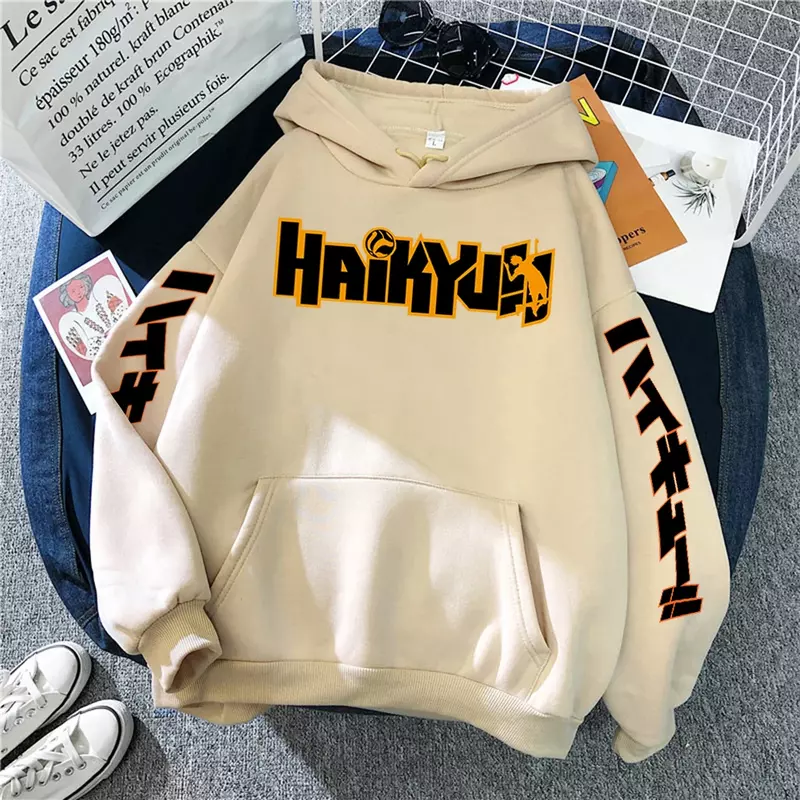 Japão Anime Haikyuu Manga Imprime Hoodies para Homens, Hip Hop Fleece Sweatshirts, Crewneck Pullovers, Roupas Bonitas, Moda Com Capuz, Novo