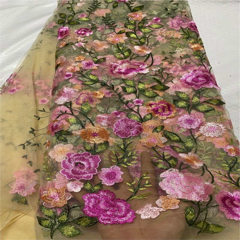 Robe en maille de fleurs brodées plates pour femmes, vêtements de style pastChev, tissu multi-documents