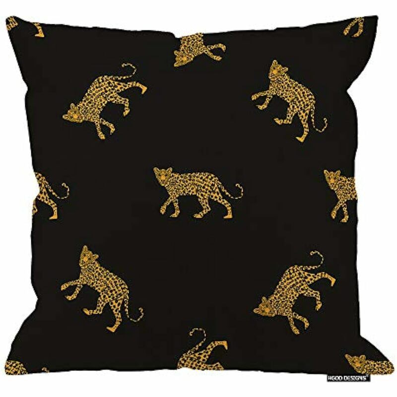 Funda de cojín con estampado de leopardo, cubierta decorativa de lino y algodón con estampado de Animal salvaje abstracto, cuadrado