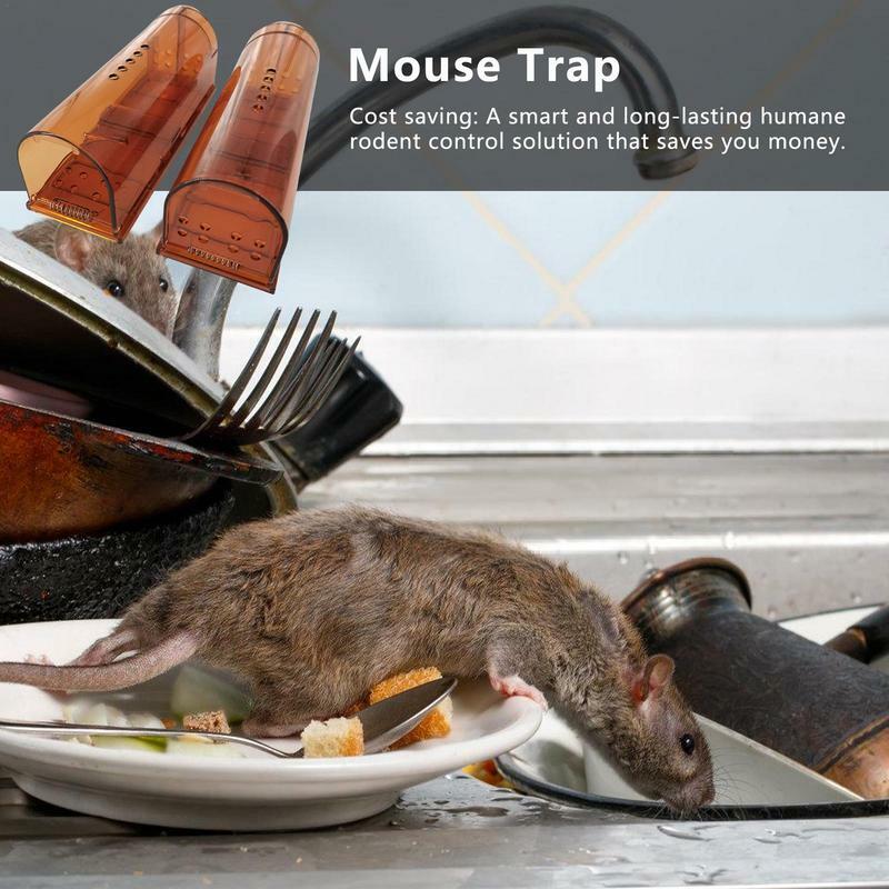 2 buah perangkap tikus cerdas perangkap tikus rumah tangga yang dapat digunakan kembali manusiawi kuat untuk taman dalam dan luar ruangan