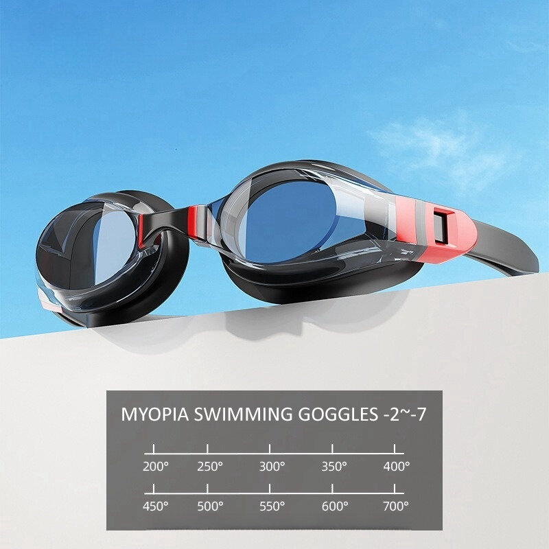 Krótkowzroczność okulary pływackie okulary basenowe dla dorosłych dzieci HD Anti Fog okulary optyczne wodoodporna Diopter -2.0 ~-7.0