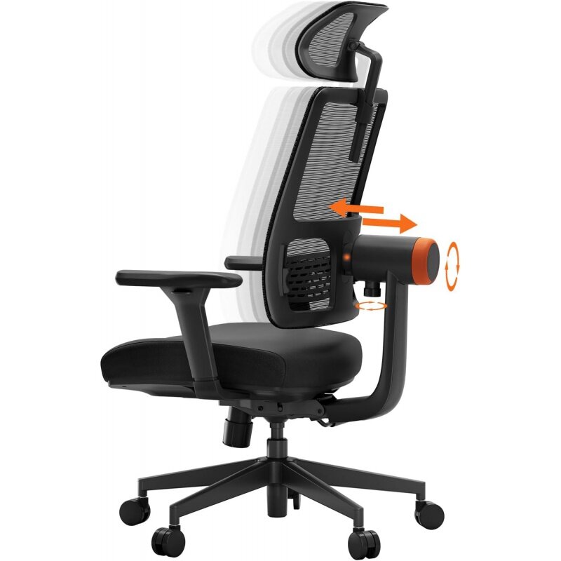 Эргономичное офисное кресло Newtral, кресло для дома и офиса с регулируемой поддержкой поясницы, подлокотник 4D, регулируемый подголовник, сетчатая спинка,