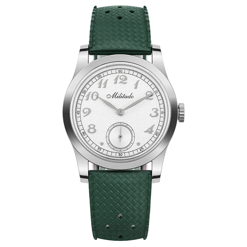Militado นาฬิกาควอทซ์ ML01นาฬิกาข้อมือสเตนเลสสตีลทนทานต่อน้ำ100เมตรทรงโดมฮาร์ดเล็กซ์คริสตัล