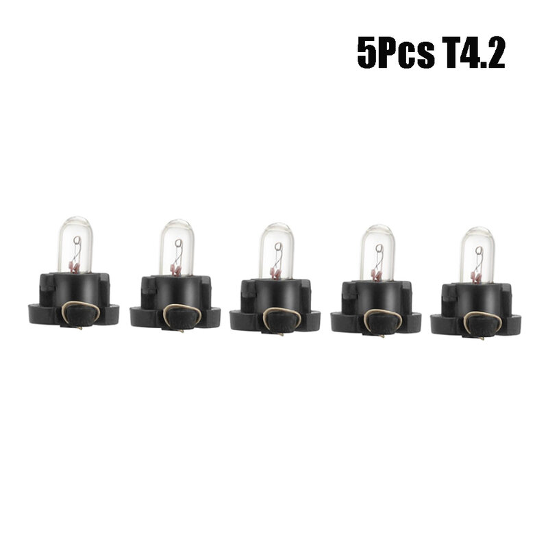 Светодиодные лампы T3 T4.2 для салона автомобиля, 5/10 шт., 4300 К, желтая автомобильная лампа индикатора нагрева, 12 В, ксеноновый газ, яркий белый свет