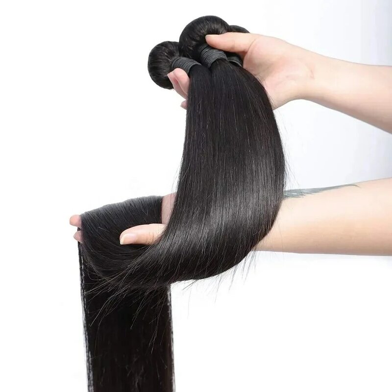 Прямые 50-дюймовые волосы, искусственная идентификация, натуральные черные длинные прямые человеческие волосы для наращивания, 100% натуральные человеческие волосы Remy