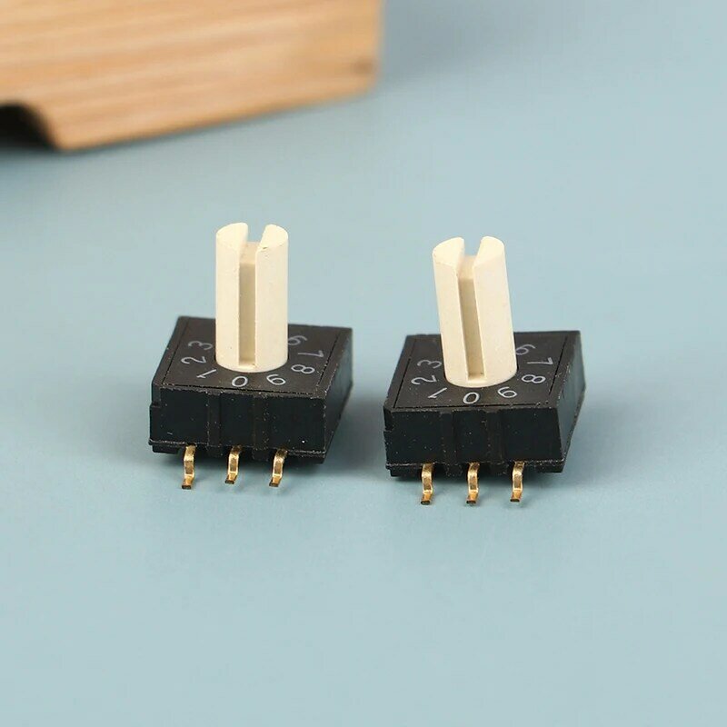 2Pcs RM3HAF-10 Rotary Dial Coding Switch 10 0-9 Coding Switch Patch 3:3 With Handle Rotary Coding Switches Accessories