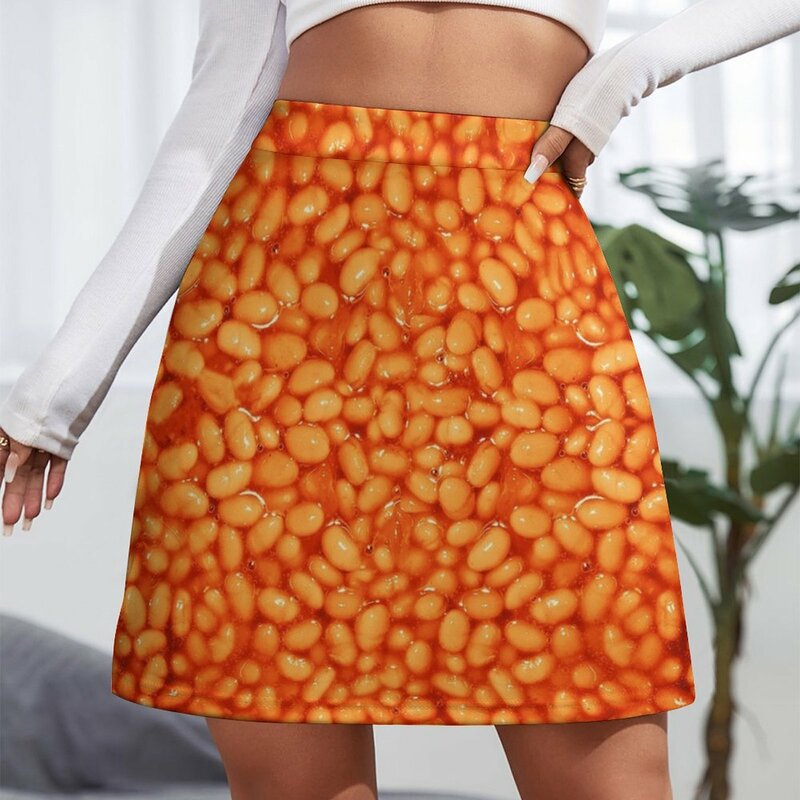 Mini jupe à motif de haricots dans les choses pour femmes, vêtements pour femmes