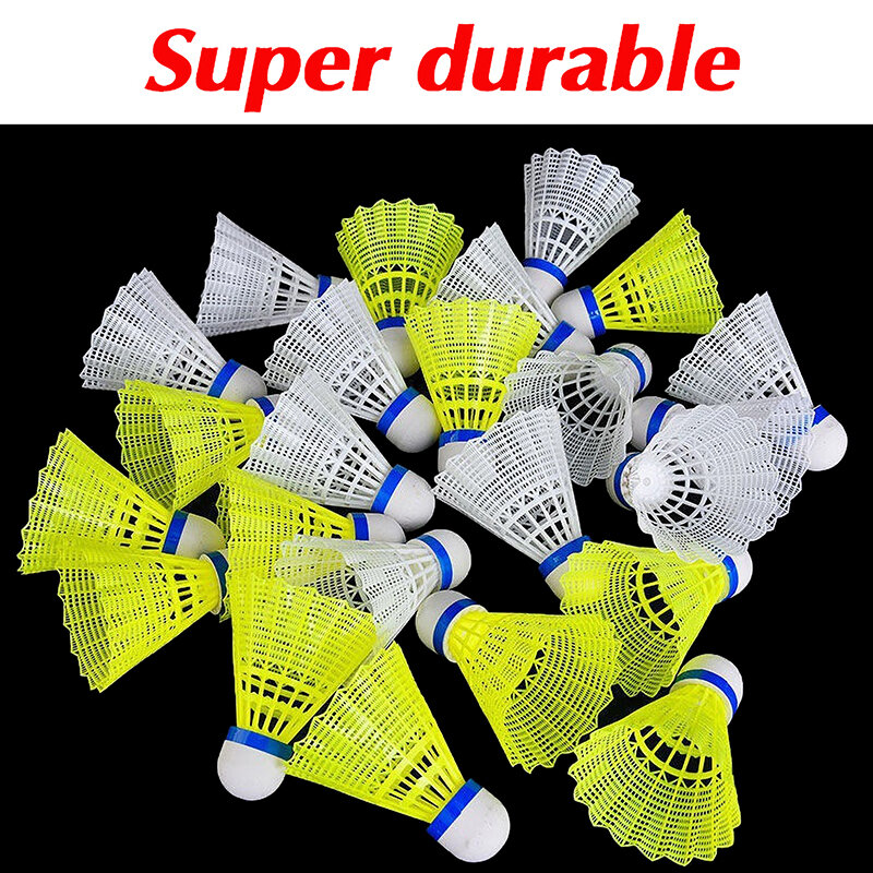 Balle de badminton en plastique durable, couleur jaune et blanche, pour étudiant, 1 pièce