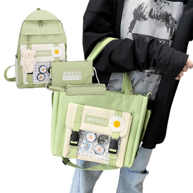Милый рюкзак для девочек, милый японский рюкзак, 4 предмета, милый школьный рюкзак