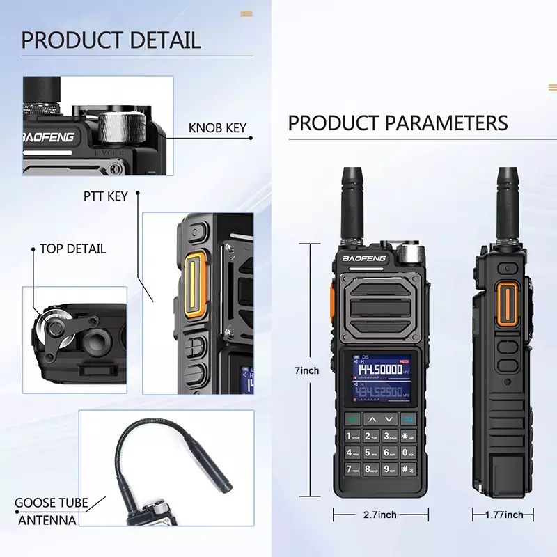 Baofeng Tactical Walkie Talkie, UV-25 Pro Max, 50km, BF-X5 Pro, Alta Capacidade, Tipo USB C, 220-260MHz, FM, UV-25L, Militar Rádio Bidirecional