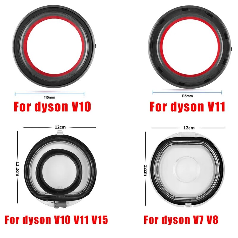 Tutup bawah untuk Dyson V7 V8 V11 V10 V12 V15 penyedot debu cincin segel tetap bagian pengumpul debu pengganti tempat sampah