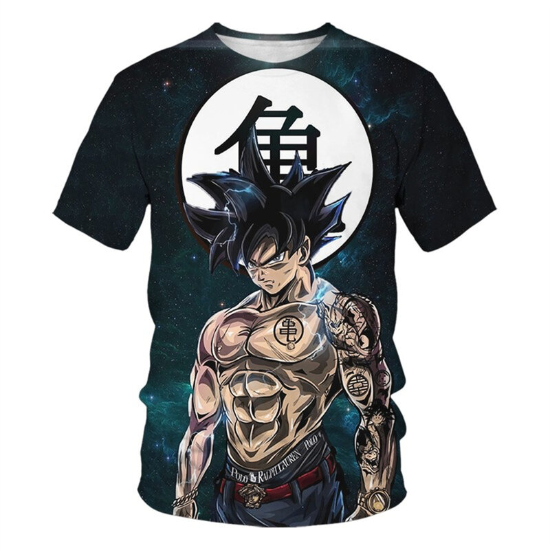 Ubrania dla dzieci Anime Dragon Ball Z t-shirt Super Saiyan Goku Z nadrukiem 3D Z krótkim rękawem Harajuku męskie koszulki odzież dla chłopców