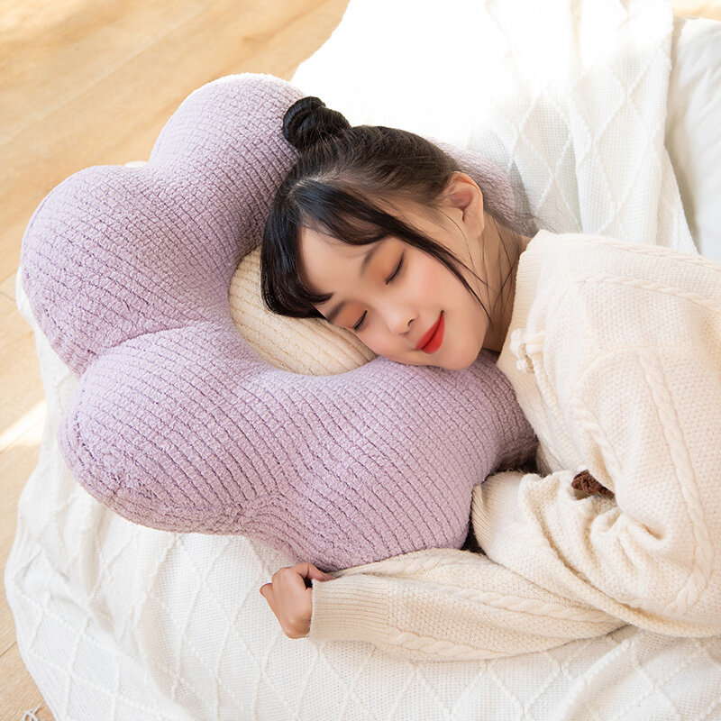 Kawaii Colorful Flower Plush Pillow Cushion Soft Plant Mat Stuffed Sofa Bed Sleeping Back Cushion Decor Gifts