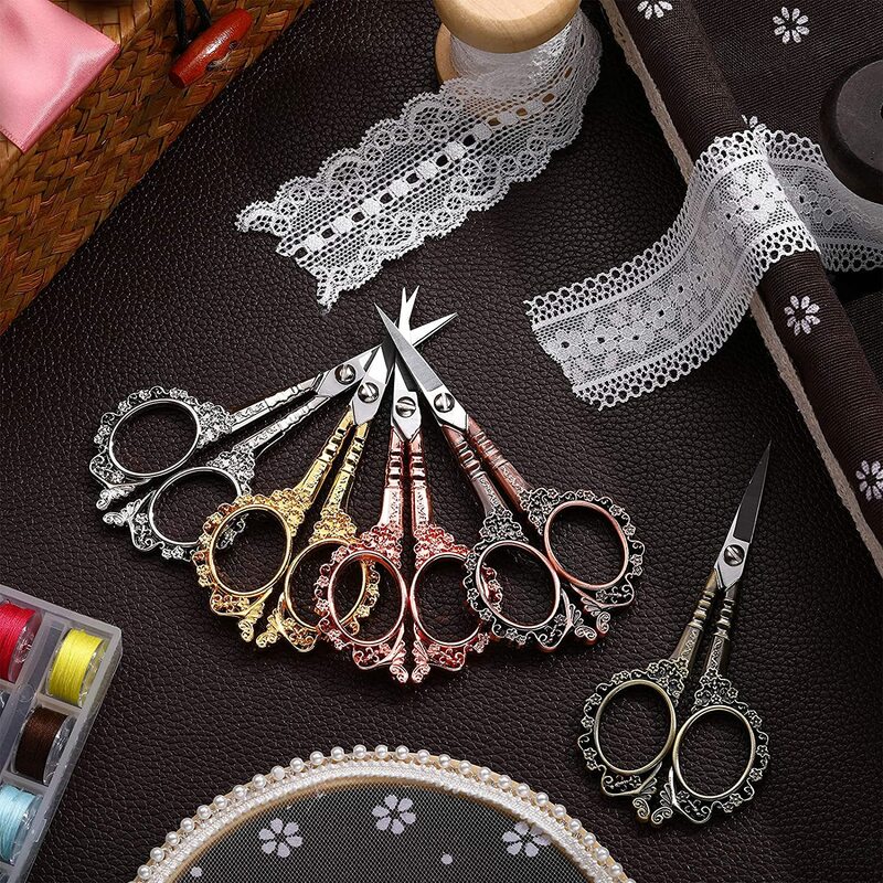Sewing Scissors Vintage European Style Scissors Stainless Steel for Cross Stitch Cutting Embroidery Sewing Handcraft Craft Art