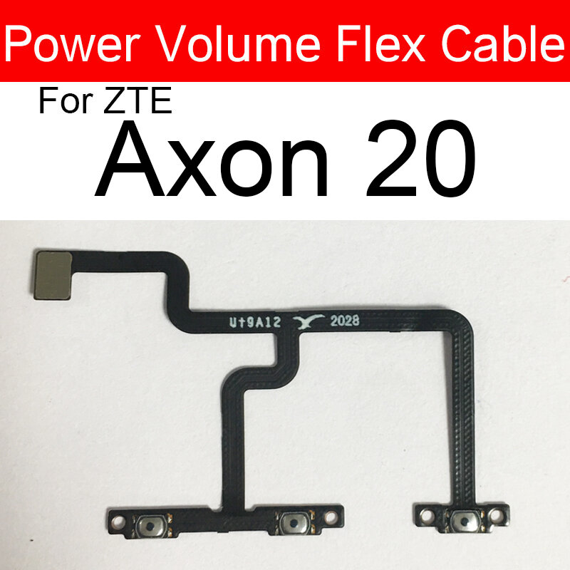 Cabo flexível de volume de energia para zte axon 20 axon 30 volume de energia botões laterais interruptor flex fita peças de reposição