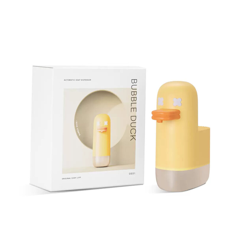 Dispensador de jabón de espuma con sensor automático para niños, desinfectante de manos antibacteriano, pato de burbujas, carga USB, sin contacto, doméstico