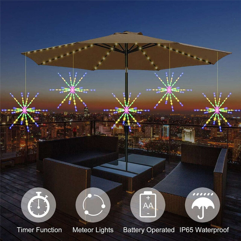 Guirlande lumineuse LED en forme de météores, alimentée par batterie, pour mariage, fête de noël, décoration intérieure et extérieure, nouvel an 2023