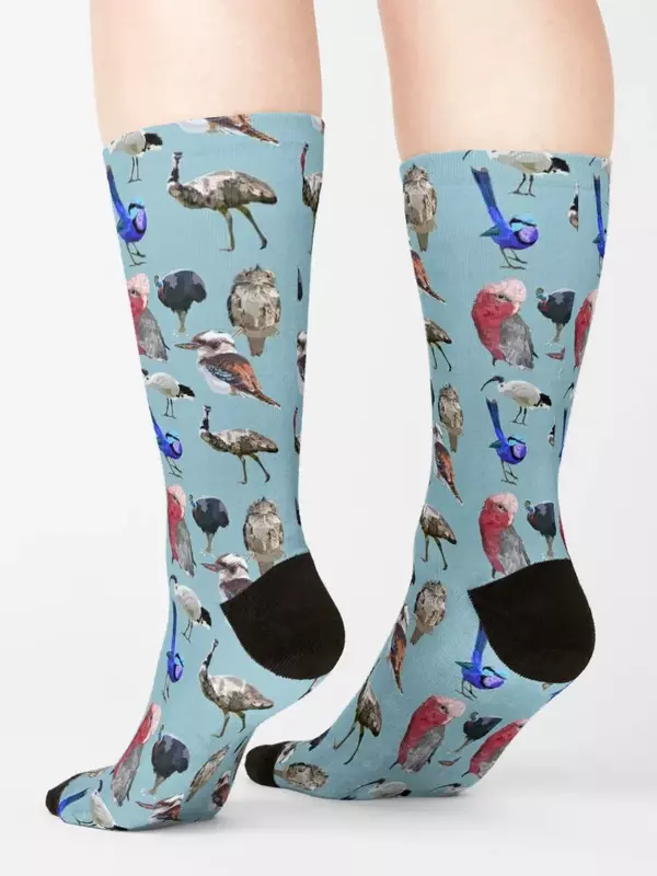 Meias mistas Aussie Bird para homens e mulheres, meias esportivas, algodão, antiderrapante, de alta qualidade