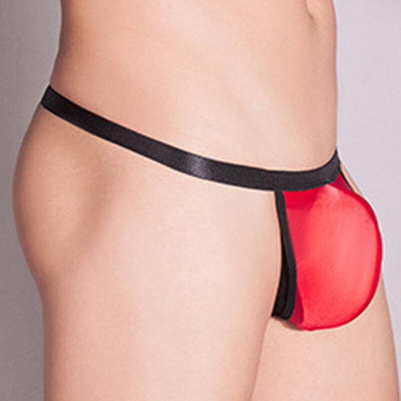 1pc Sexy Men's U-convex Pouch Panties See Through Low Rise Thongs Underwear Elastic Man T-back G-strings Briefs
