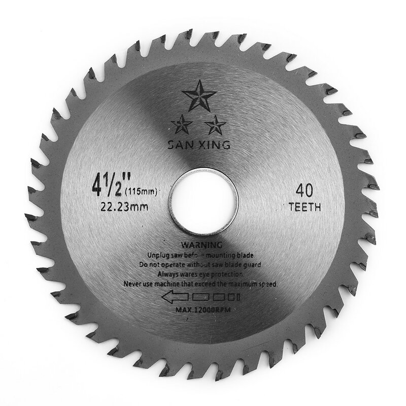 1pc 4.5inch Saw Blade Disc 4.5inch Diameter 40T 22.23mm Hole Diameter Carbide Cutting Wood Plastic Cutting Tools Disc Saw Wheels