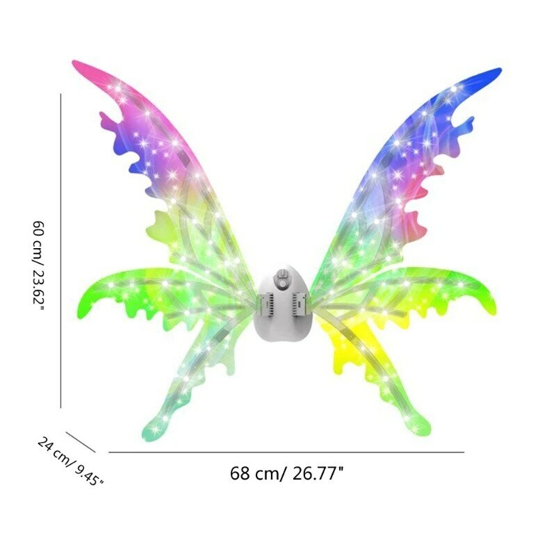 127D LED ButterflyWing FairyWings 배낭 학교 댄스 파티 의상 소녀 선물