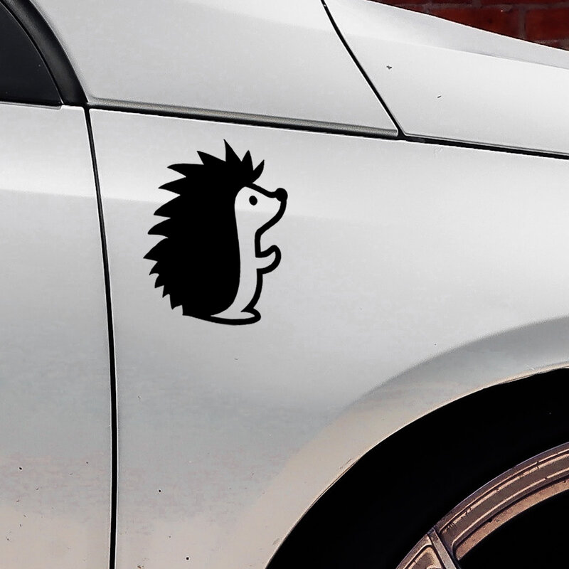 12 * 9.8CM cute hedgehog car sticker creative vinyl body decoration high-quality waterproof sticker interesting body sticker
