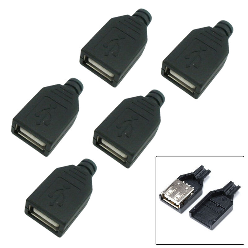 Conector USB hembra para ordenador, cargador de corriente, 5V, inserción directa móvil