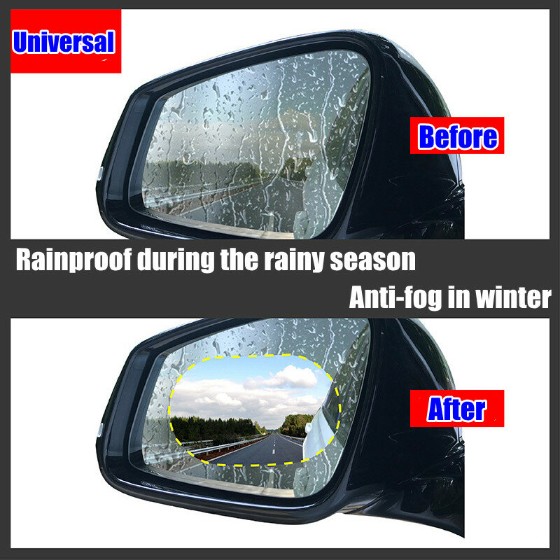 2/4/8 Pcs รถด้านข้างกระจกมองหลังกันน้ำกันน้ำ Anti-Fog ฟิล์มด้านข้างกระจกหน้าต่างฟิล์มปกป้อง vision บน Rainy Days