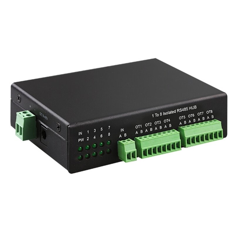 1 Om 16 RS485 Industriële Seriële Server Geïsoleerde Hub Rtu Om Tcp Gateway Dual-Weg RS-485 Naar Ethernet