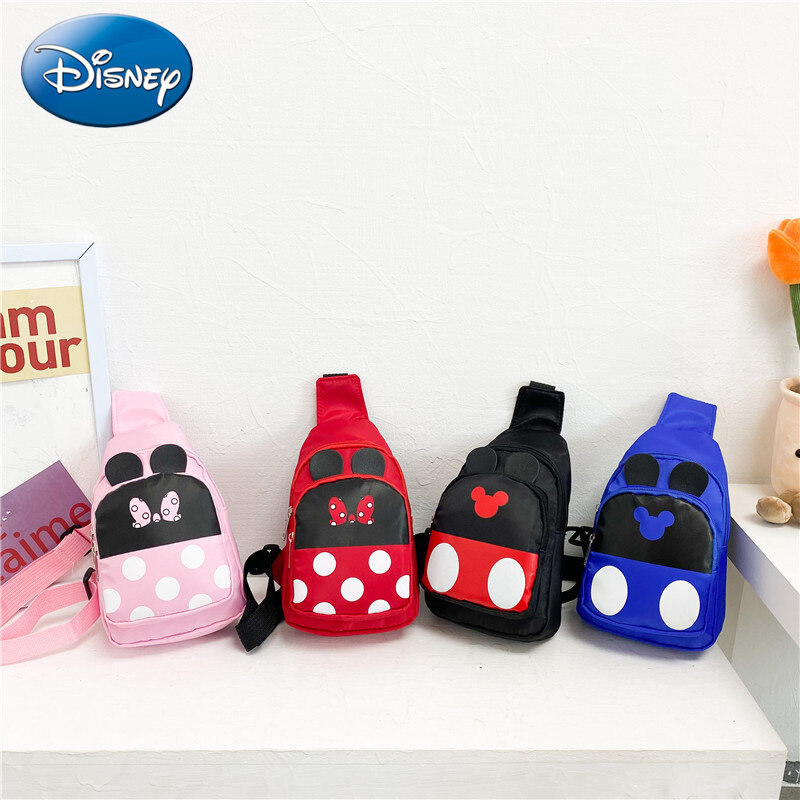 Новинка 2023, детская милая сумка-мессенджер Disney с мультяшным Микки и Минни, модная прогулочная нагрудная сумка для мальчиков, легкий рюкзак для девочек