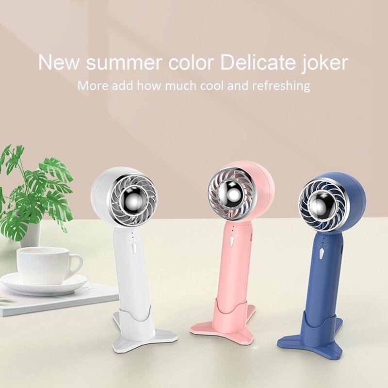 USB Rechargeable Mini Three Speed Fan Portable Handheld Electric Fans Rechargeable Quiet Pocket Cooling Fan Office Outdoor