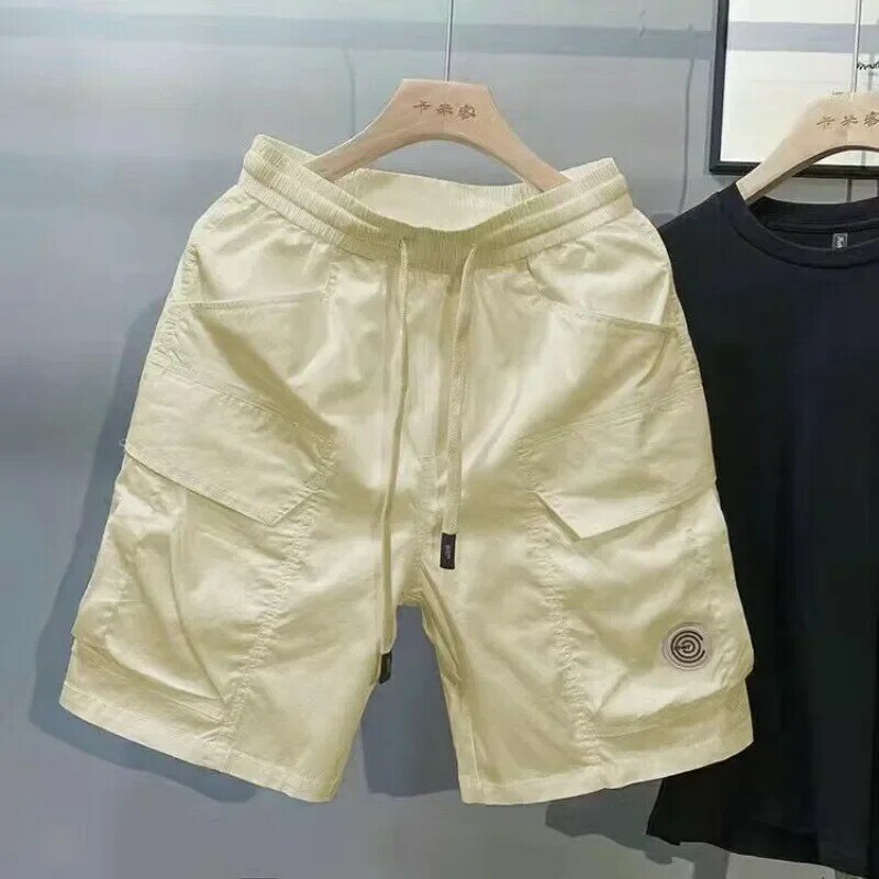 Short Pants for Men Baggy Green Elastic Waist Mens Cargo Shorts Loose Wide Strech Popular Big and Tall Summer Clothes Y2k Homme