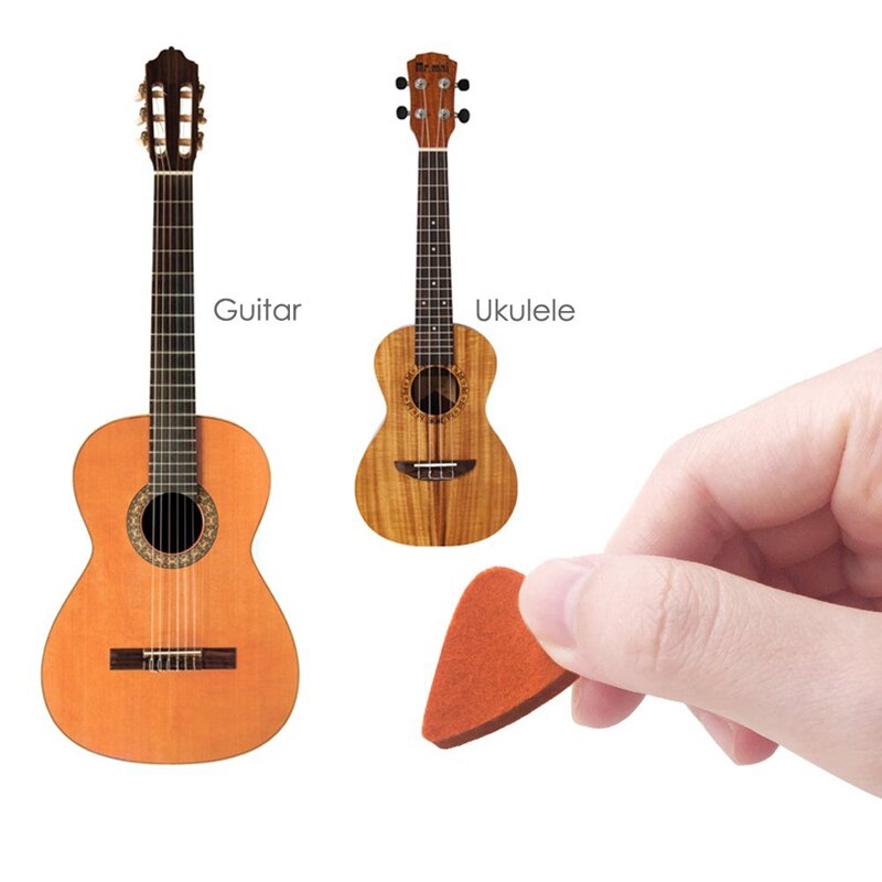 Ukulele-feltro picaretas para ukulele e guitarra, acessórios multi-cor, 8 peças