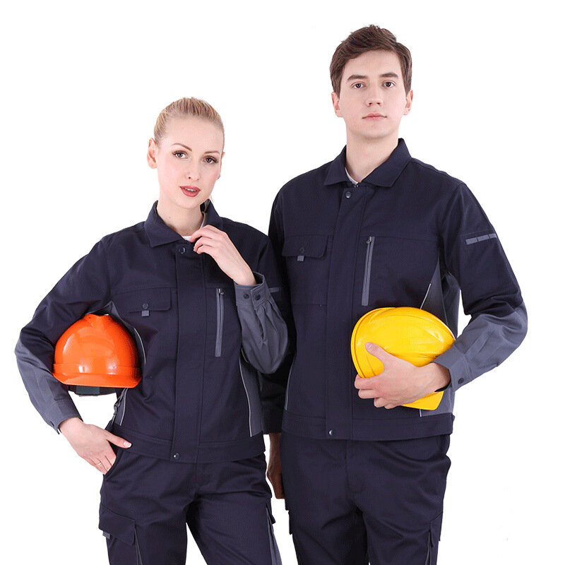 طويلة الأكمام الاستاتيكيه ESD زي العمل ، شعار مخصص قميص ميكانيكي ، ملابس العمل ، سترة وسراويل ، مجموعات عمال