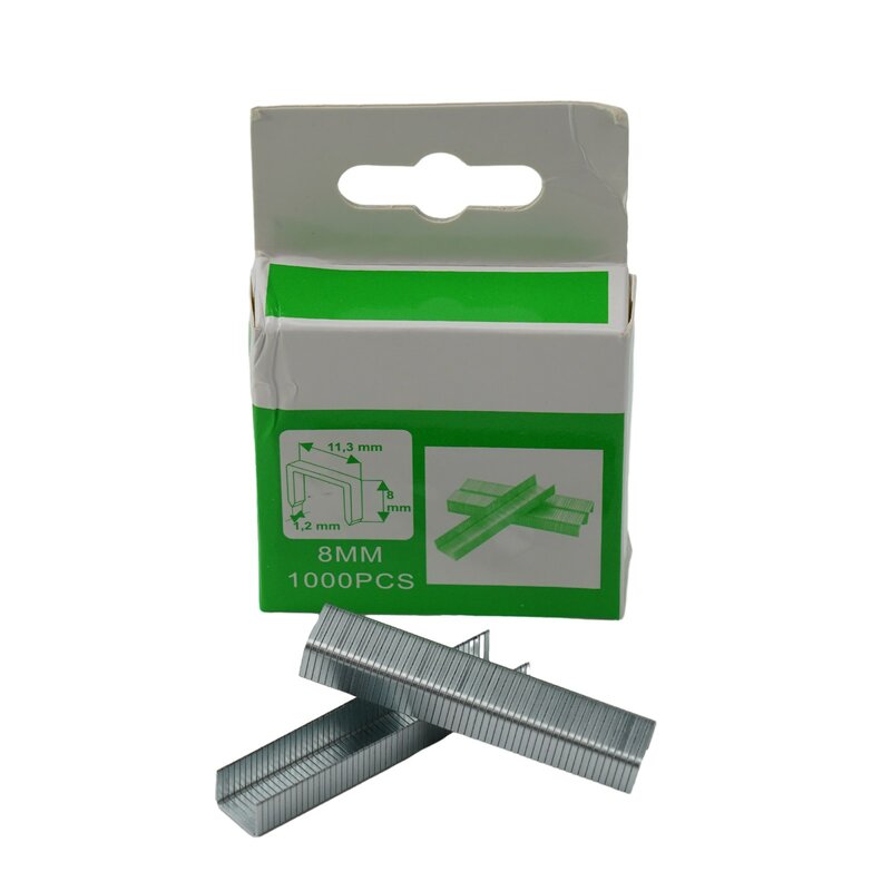 Tools Staples Nails 1000Pcs 12mm/8mm/10mm Brad Nails Door Nail Household Packaging Silver Stapler Steel U Shape