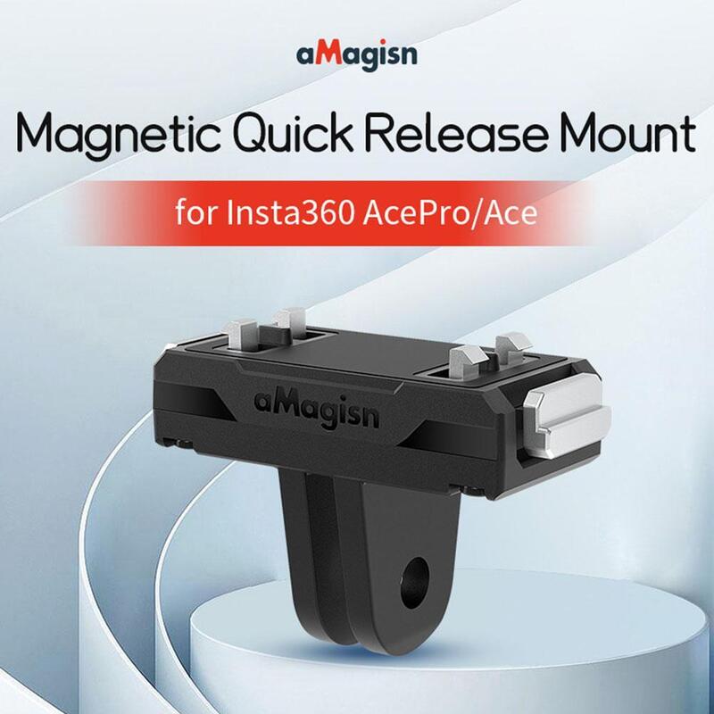 Untuk Insta360 Ace/Ace Pro dudukan berkendara adaptor magnetik, braket dasar rilis cepat magnetik untuk Insta360 aksesori kamera olahraga