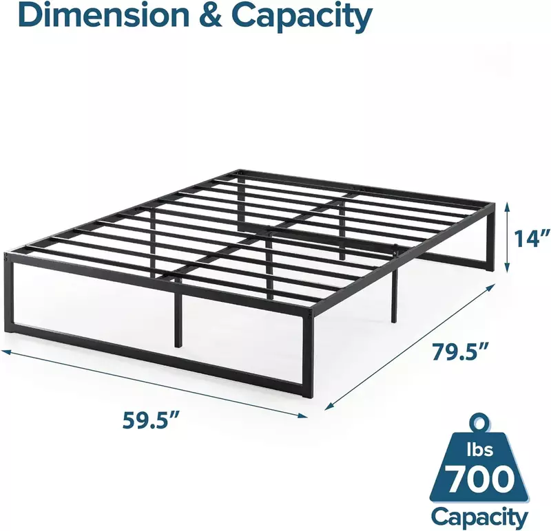 Kasur, kasur platform tempat tidur baru, diskon 66%, kasur Foundation dengan dukungan Slat baja, perakitan mudah, Queen